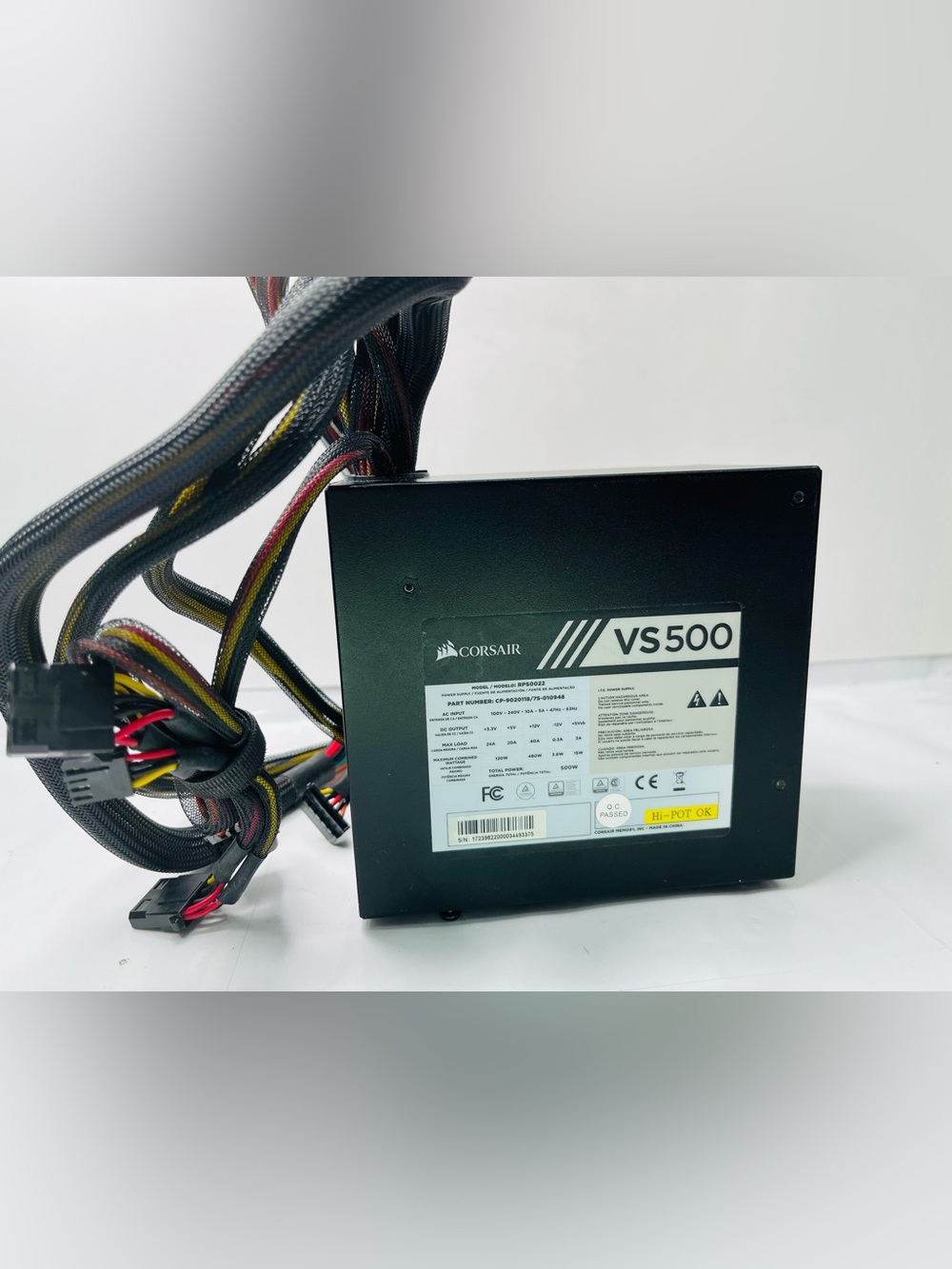 Corsair VS500 500W Power Supply PSU CP-9020118 ATX Desktop - Tested